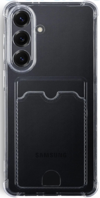Чехол накладка силиконовая CTI для Samsung Galaxy S26 с карманом для карт(прозрачный)
