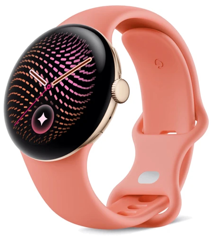Часы Google Pixel Watch 5, 41 мм, корпус золотого цвета, ремешок персикового цвета (Gold/Canyon)