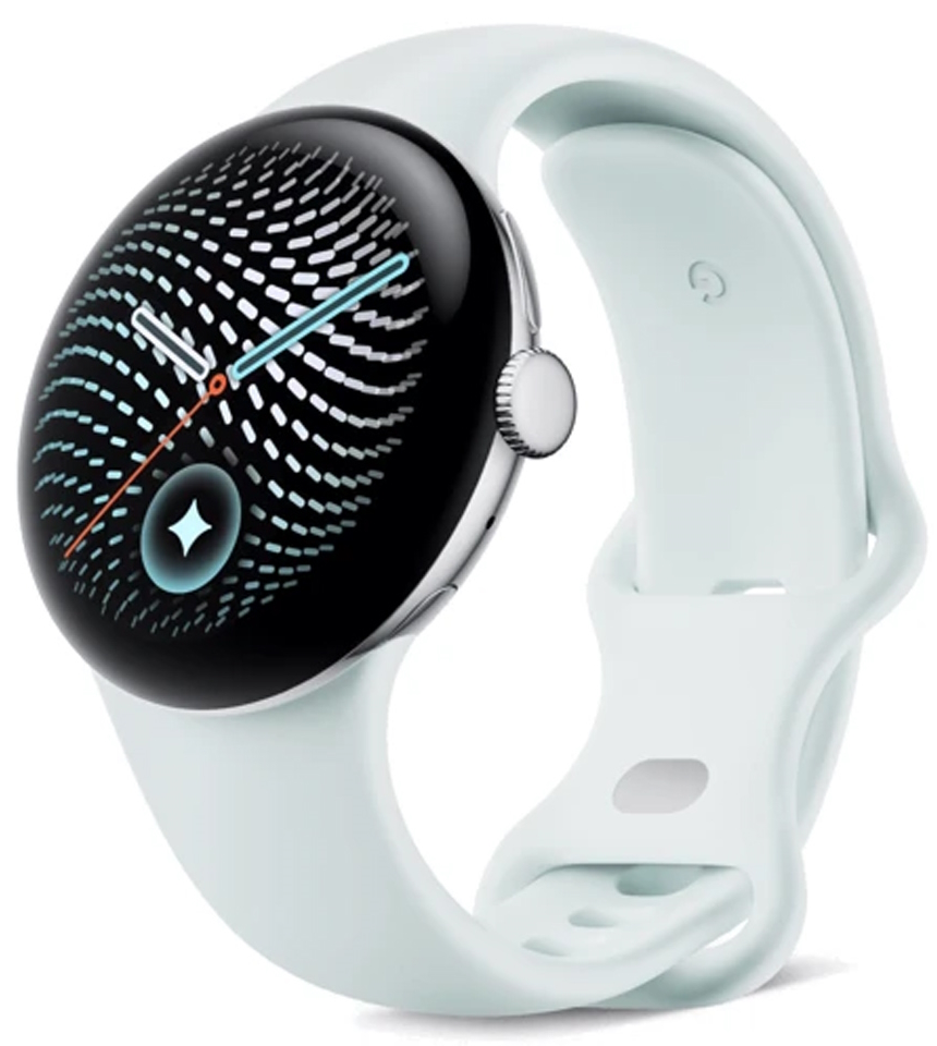 Часы Google Pixel Watch 5 LTE, 41 мм, корпус серебряного цвета, ремешок туманного цвета (Silver/Fog)