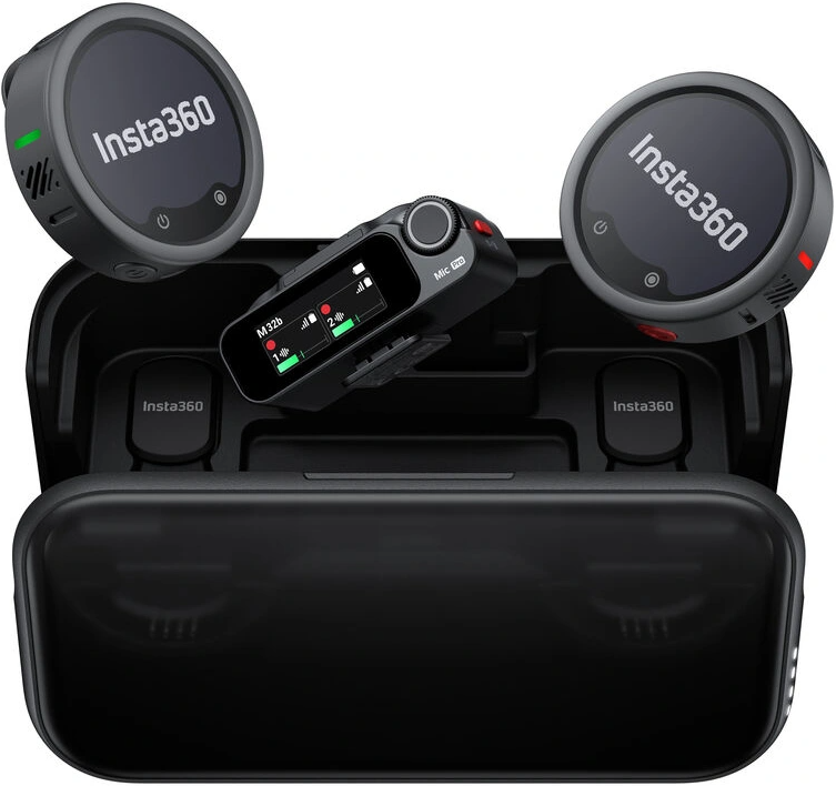 Комплект беспроводных микрофонов Insta360 Mic Pro (2 TX + 1 RX + Charging Case), черный