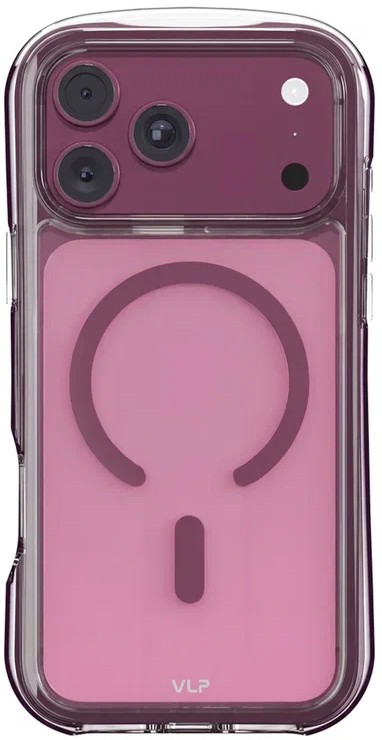 Чехол защитный VLP Bubble Case с MagSafe для iPhone 18 Pro Max (темно-вишневый)