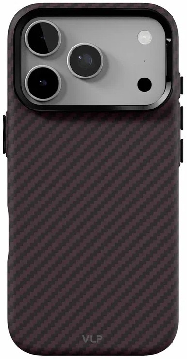 Чехол защитный VLP LITE Grid Case с MagSafe для iPhone 18 Pro (темно-вишневый)