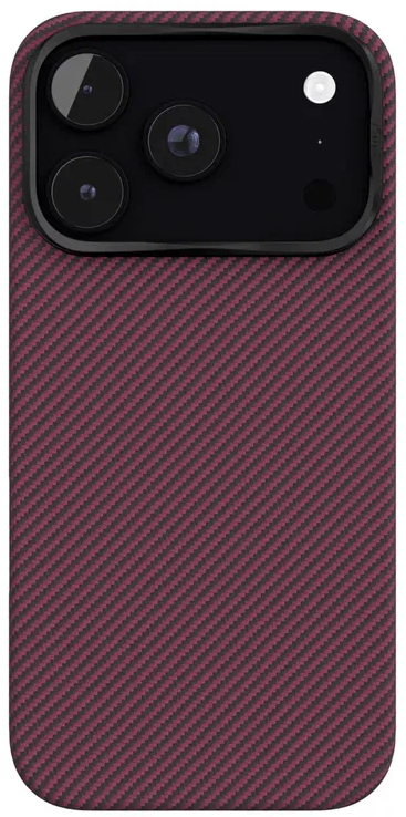 Чехол защитный VLP Kevlar Case с MagSafe для iPhone 18 Pro (темно-вишневый)
