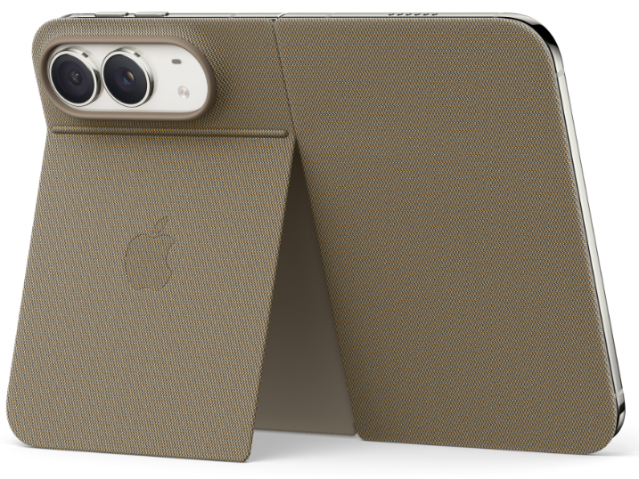 Чехол-обложка из высокотехнологичной ткани Apple iPhone Duo Folio Kickstand Case MagSafe (MKR64ZM/A), цвет Taupe, Светло-бежевый