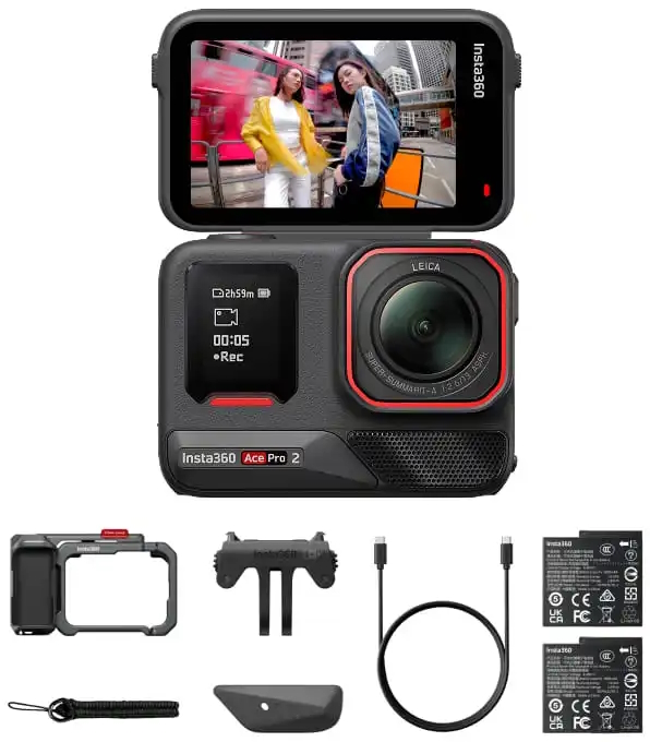 Экшн-камера Insta360 Ace Pro 2 Dual Battery Xplorer Bundle, черный