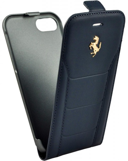 Чехол флип-кейс кожаный Ferrari 488 Flip Leather Blue для iPhone 7/8 (синий)
