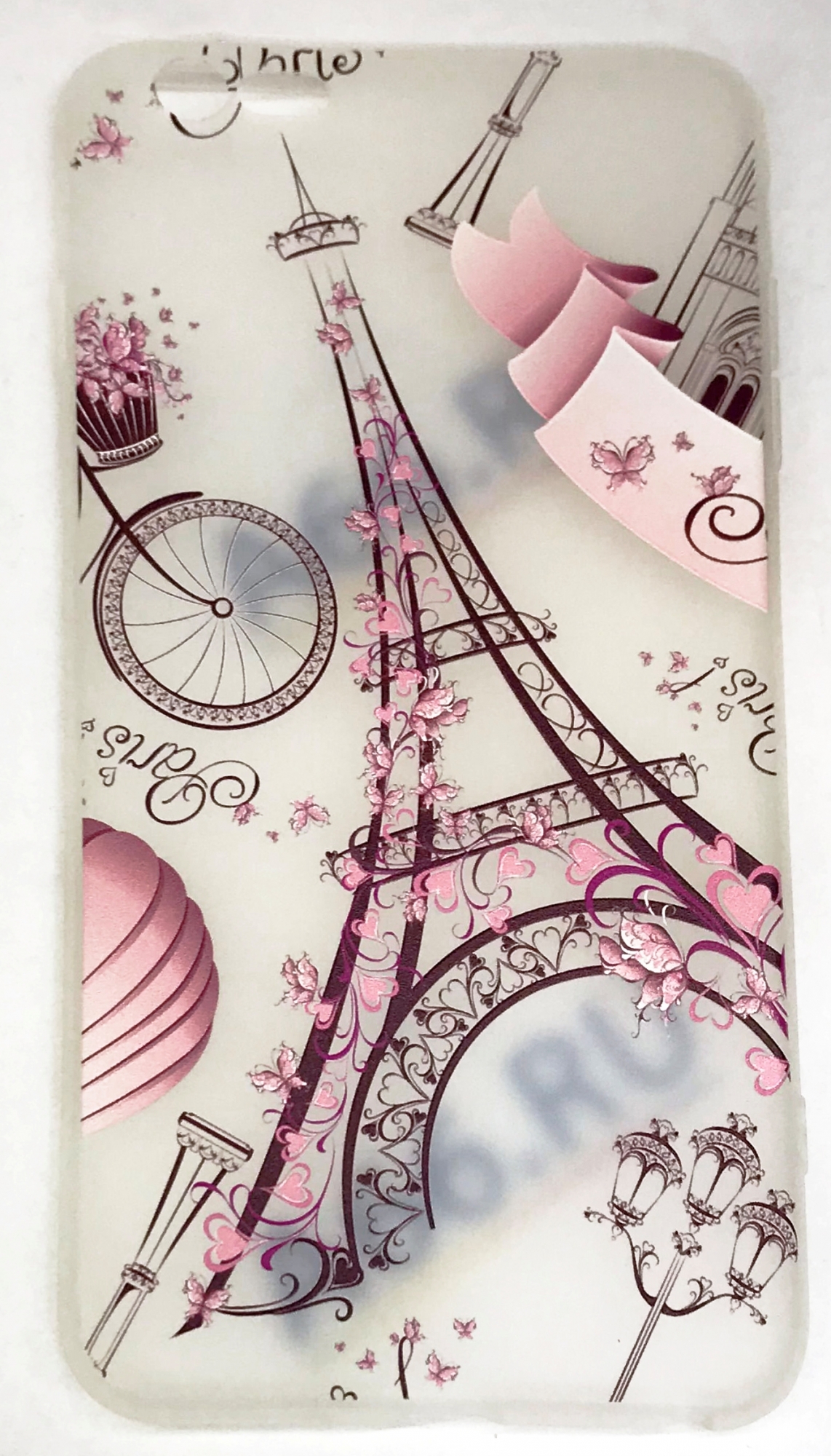 Чехол клип-кейс силиконовый для Apple iPhone 7/8 Париж (розовый)
