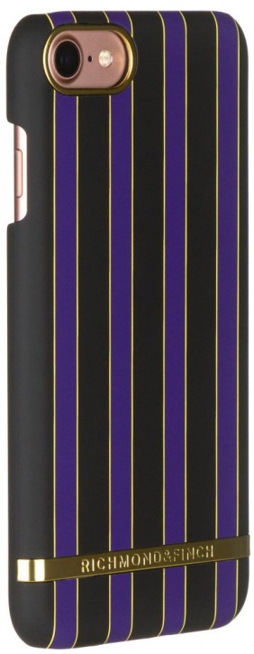 Чехол клип-кейс для Apple iPhone 7/8 Richmond&finch Stripes Acai (черный,фиолетовый)