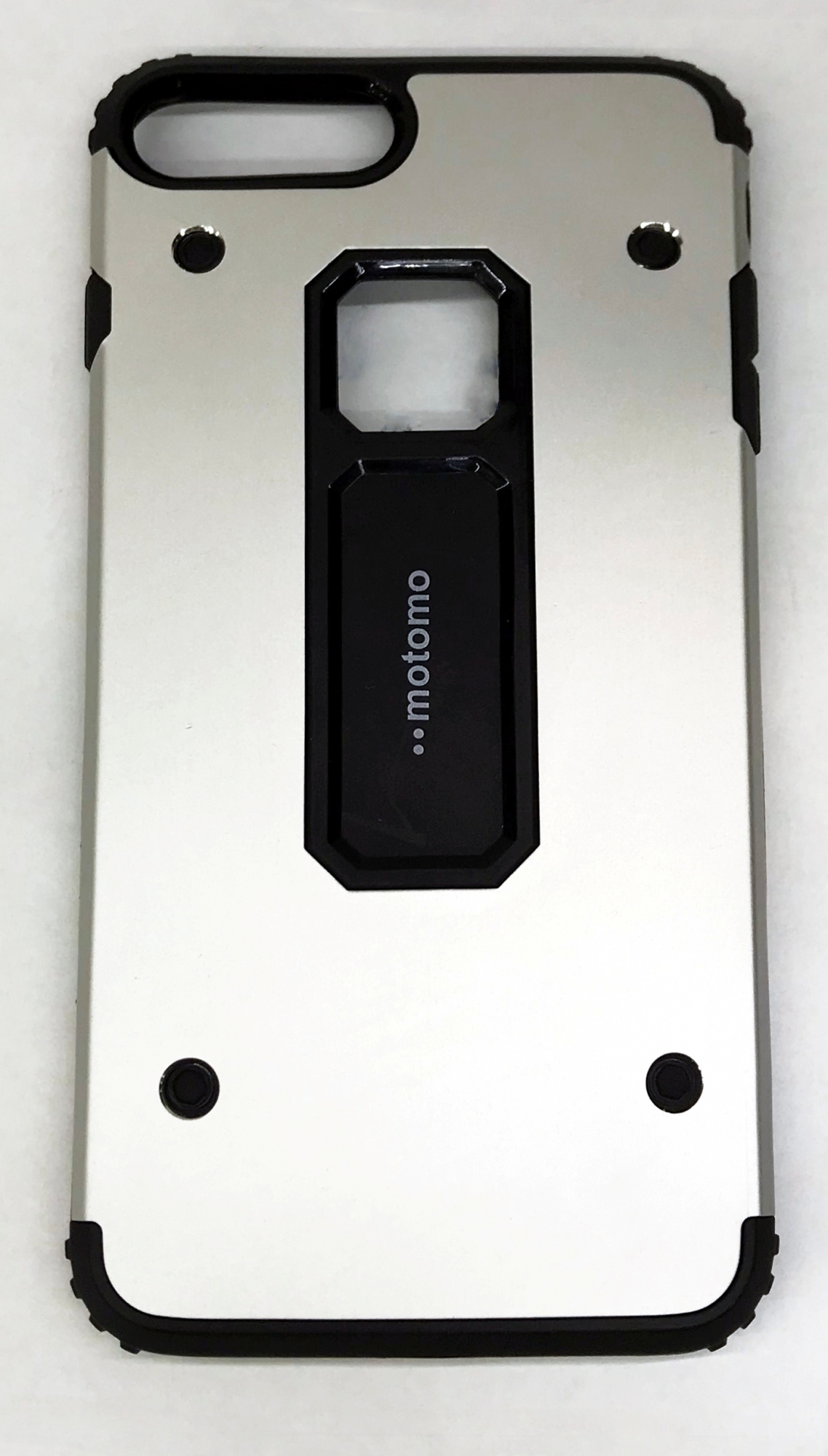 Чехол клип-кейс для Apple iPhone 7 Plus/8 Plus из гибкого пластика с вставками и усиленными уголками (серебро)