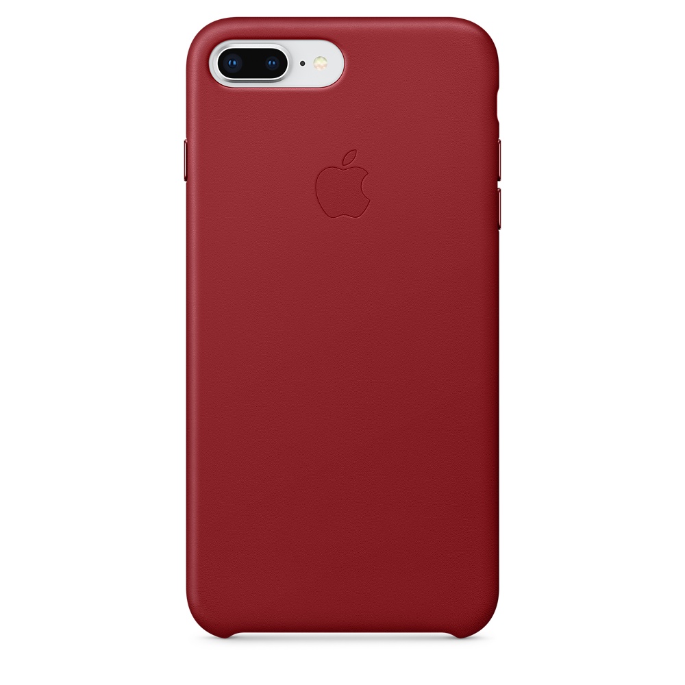 Чехол клип-кейс кожаный Apple Leather Case для iPhone 7 Plus/8 Plus, (PRODUCT)RED красный цвет (MQHN2ZM/A)