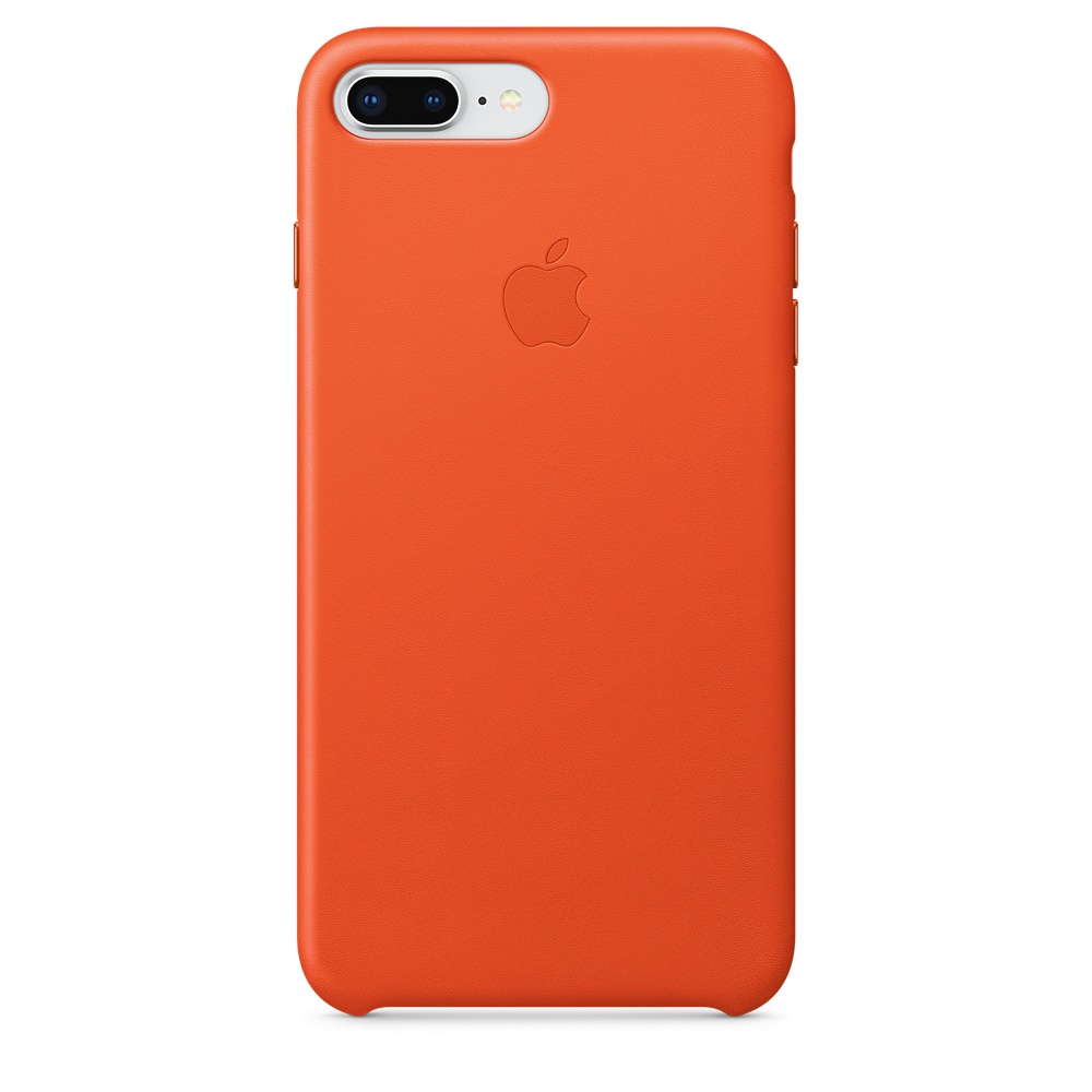 Чехол клип-кейс кожаный Apple Leather Case для iPhone 7 Plus/8 Plus, ярко-оранжевый цвет (MRGD2ZM/A)