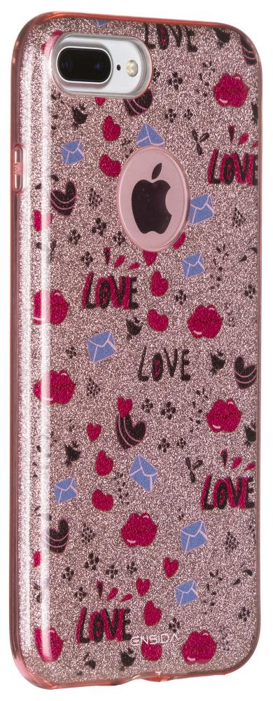 Чехол клип-кейс Soldy Ensida Love для iPhone 7/8 Plus (розовый)