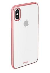 Чехол клип-кейс Deppa Gel Plus 85338 матовый для iPhone X с рамкой (розовый)