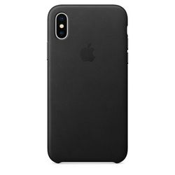 Чехол клип-кейс кожаный Apple Leather Case для iPhone X чёрный цвет (MQTD2ZM/A)