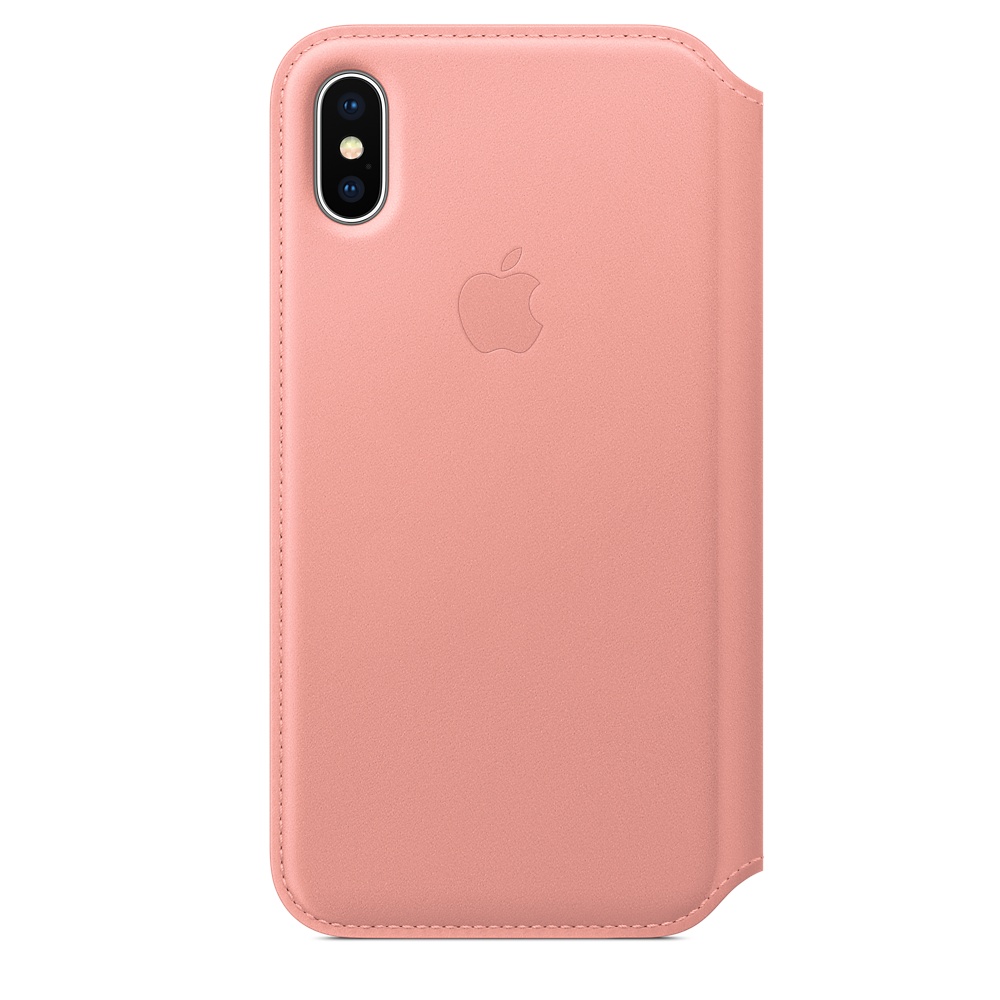Чехол-книжка кожаный Apple Leather Folio для iPhone X, бледно‑розовый цвет (MRGF2ZM/A)