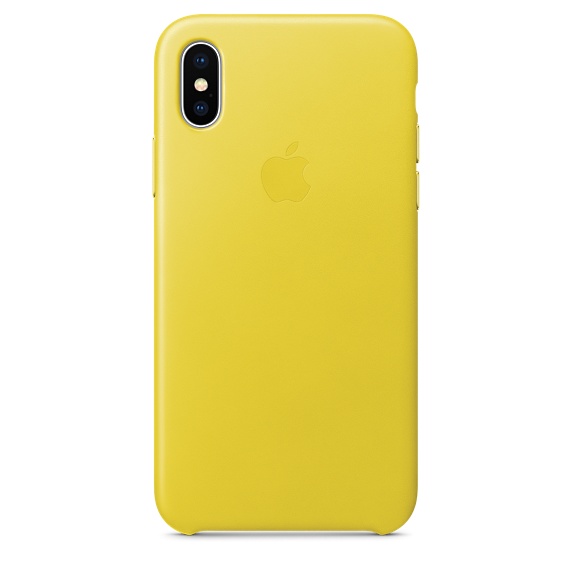Чехол клип-кейс кожаный Apple Leather Case для iPhone X, цвет «жёлтый бутон» (MRGJ2ZM/A)
