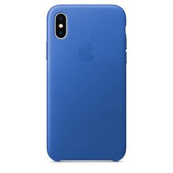 Чехол клип-кейс кожаный Apple Leather Case для iPhone X, цвет «синий аргон» (MRGG2ZM/A)