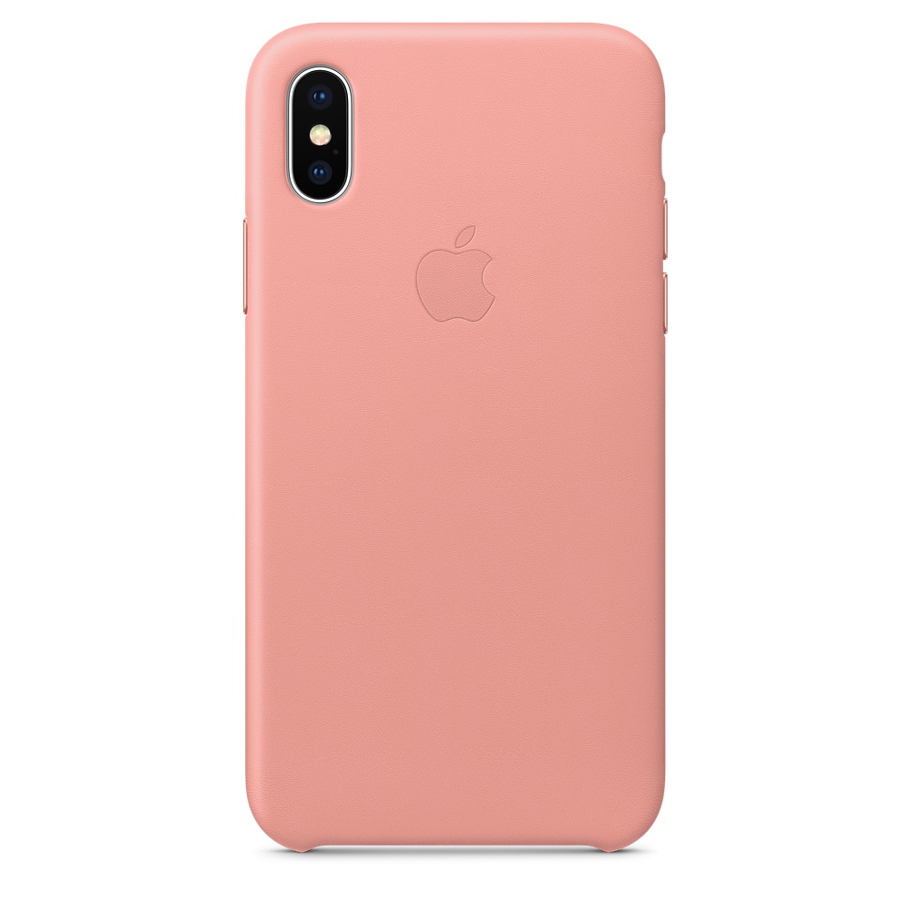 Чехол клип-кейс кожаный Apple Leather Case для iPhone X, бледно‑розовый цвет (MRGH2ZM/A)
