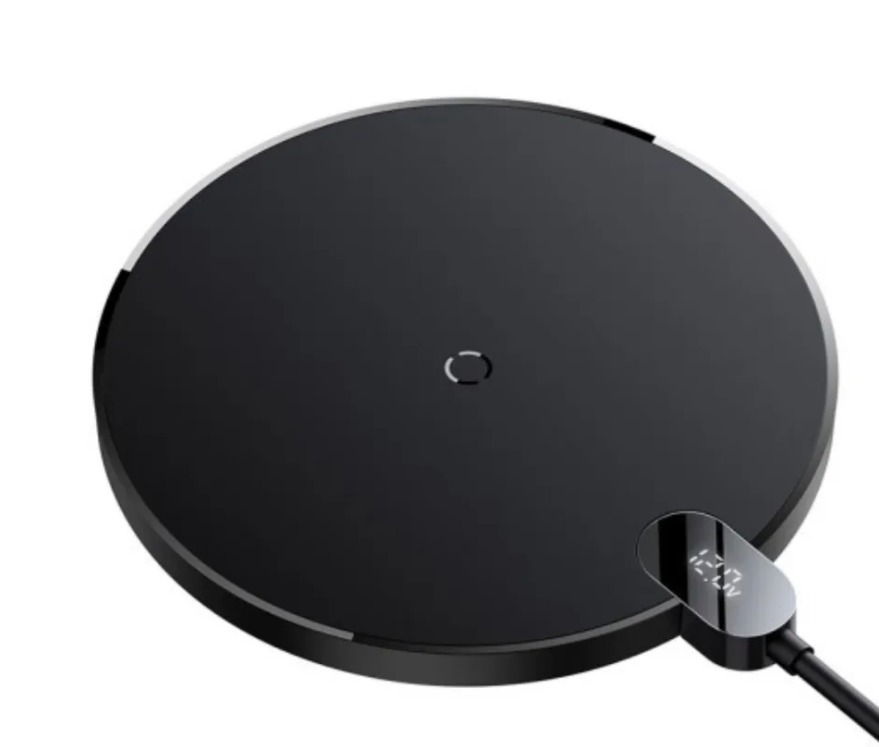 Беспроводное зарядное устройство Baseus Digital LED Display Gen 2 Wireless Charger 15W Black (CCED000001) черное
