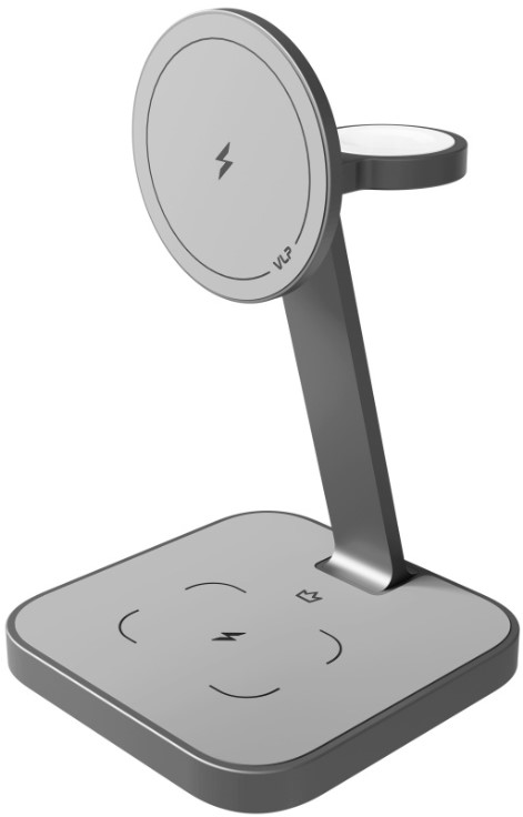 Беспроводная зарядная станция металлическая на три устройства VLP MagSafe Unity Power 3 in 1 с Magsafe для iPhone/Apple Watch/Airpods 1092006 (натуральный титан) Беспроводная зарядная станция металлическая на три устройства VLP MagSafe Unity Power 3 in 1 с Magsafe для iPhone/Apple Watch/Airpods 1092006 (натуральный титан)