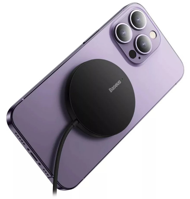 Магнитное беспроводное зарядное устройство Baseus Simple Mini3 Magnetic Wireless Charger 15W (CCJJ040001) Черное