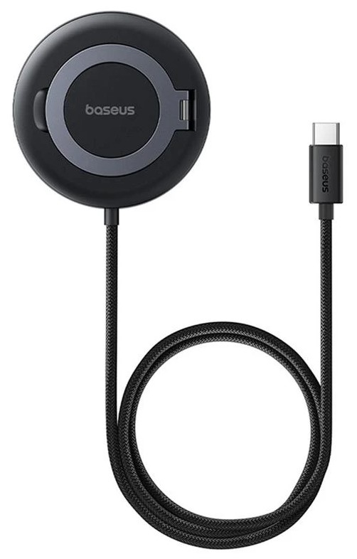 Магнитное беспроводное зарядное устройство подставка Baseus Simple Mini4 15W Magnetic Qi2 Wireless Charger with Stand (черный) Магнитное беспроводное зарядное устройство подставка Baseus Simple Mini4 15W Magnetic Qi2 Wireless Charger with Stand (черный)