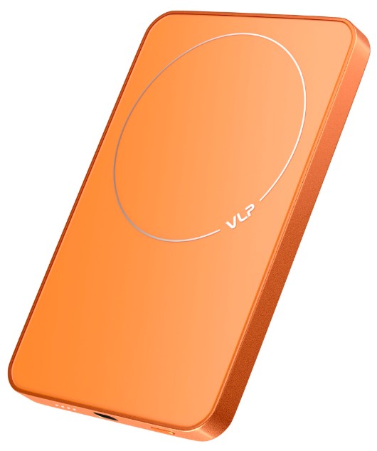 Металлический Внешний аккумулятор VLP Diamond Energy с поддержкой Magsafe Qi2/5000mAh/3A/USB-C (космический оранжевый)