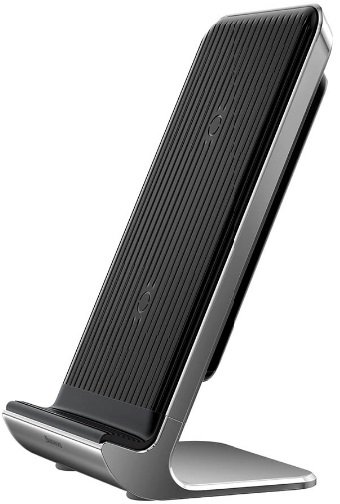 Беспроводное зарядное устройство Baseus Vertical Desktop WXLS-01 с встроенной системой охлаждения (черный)