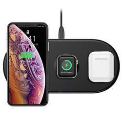 Беспроводное зарядное устройство Baseus Smart 3-in-1 Wireless Charger iPhone/Apple Watch (1-4)/Airpods черное (WX3IN1-01)