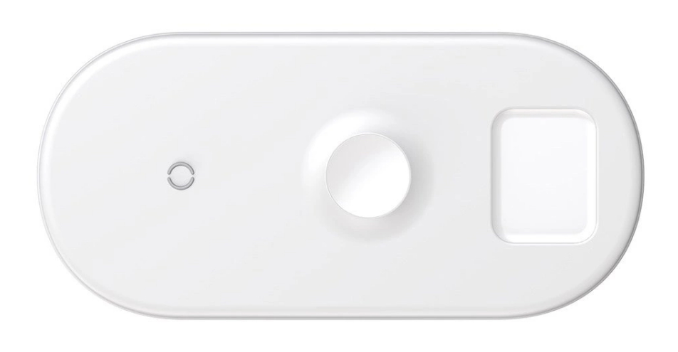 Беспроводное зарядное устройство Baseus Smart 3-in-1 Wireless Charger iPhone/Apple Watch (1-4)/Airpods белое (WX3IN1-B02)