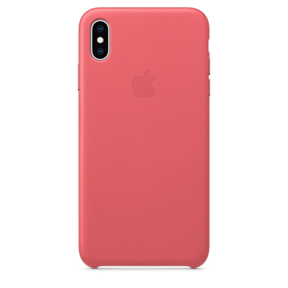 Чехол клип-кейс кожаный Apple Leather Case для iPhone XS Max, цвет «розовый пион» (MTEX2ZM/A)