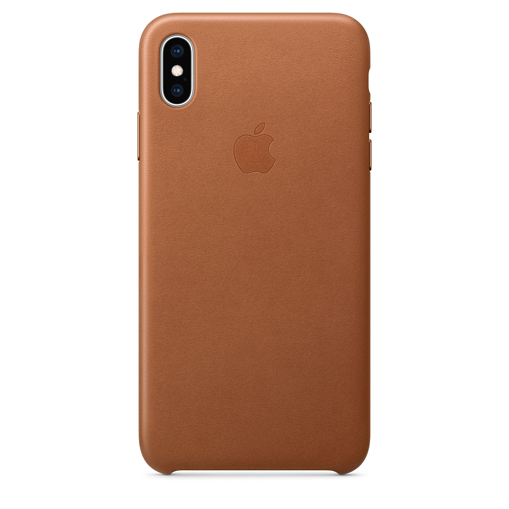 Чехол клип-кейс кожаный Apple Leather Case для iPhone XS Max, золотисто-коричневый цвет (MRWV2ZM/A)