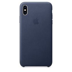 Чехол клип-кейс кожаный Apple Leather Case для iPhone XS Max, тёмно-синий цвет (MRWU2ZM/A)