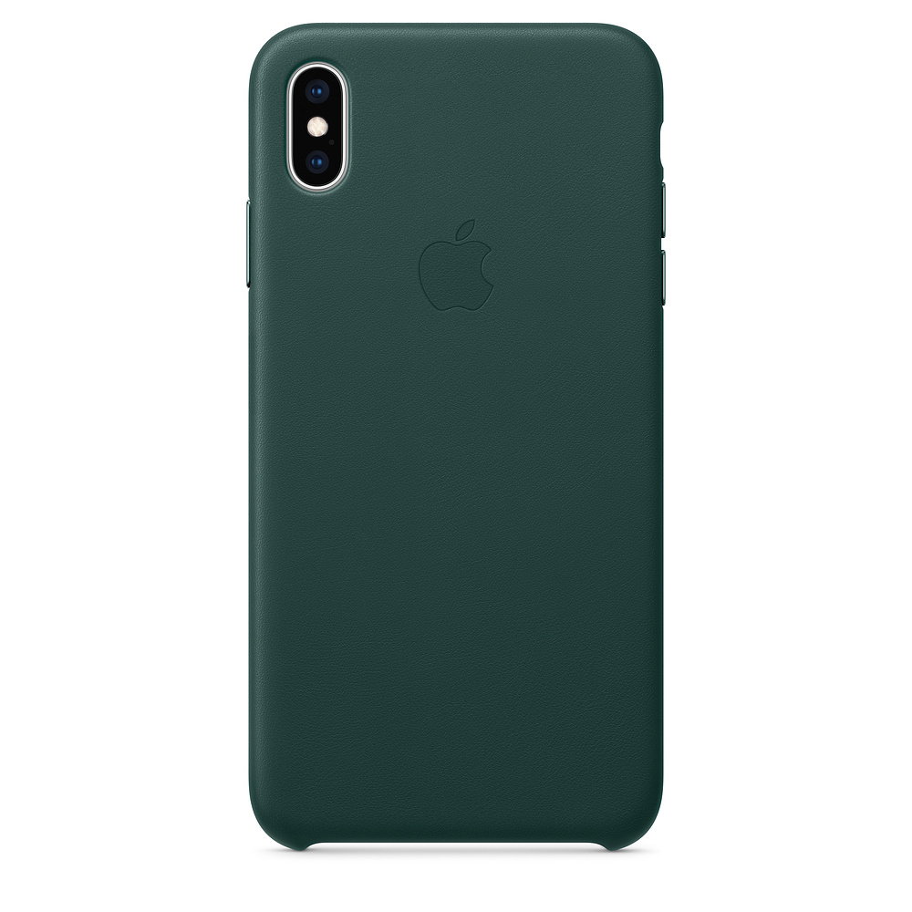 Чехол клип-кейс кожаный Apple Leather Case для iPhone XS Max, цвет «зелёный лес» (MTEV2ZM/A)