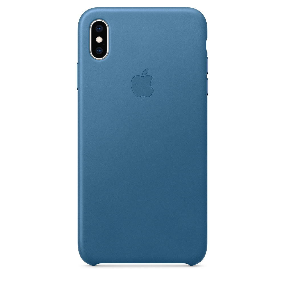 Чехол клип-кейс кожаный Apple Leather Case для iPhone XS Max, цвет «лазурная волна» (MTEW2ZM/A)