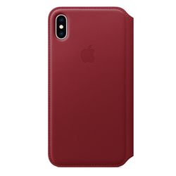 Чехол-книжка кожаный Apple Leather Folio для iPhone XS Max, (PRODUCT)RED красный (MRX32ZM/A)