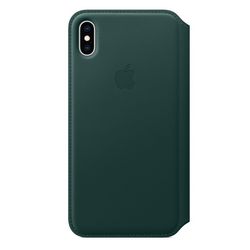 Чехол-книжка кожаный Apple Leather Folio для iPhone XS Max, цвет «зелёный лес» (MRX42ZM/A)