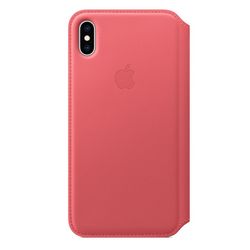 Чехол-книжка кожаный Apple Leather Folio для iPhone XS Max, цвет «розовый пион» (MRX62ZM/A)