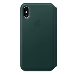 Чехол-книжка кожаный Apple Leather Folio для iPhone XS, цвет «зелёный лес» (MRWY2ZM/A)