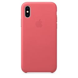 Чехол клип-кейс кожаный Apple Leather Case для iPhone XS, цвет «розовый пион» (MTEU2ZM/A)
