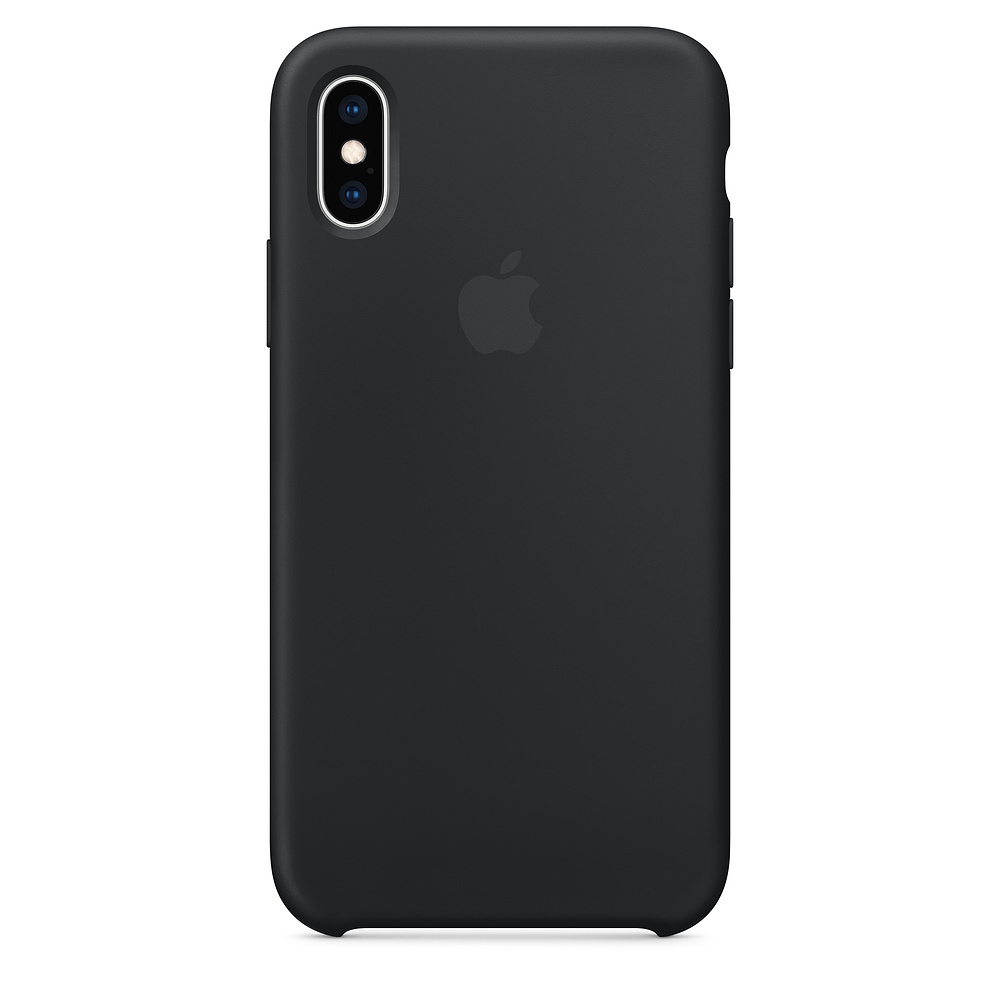 Чехол клип-кейс силиконовый Apple Silicone Case для iPhone XS, чёрный цвет (MRW72ZM/A)