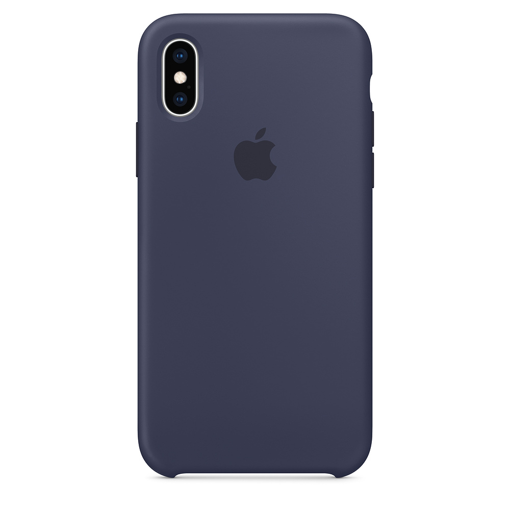 Чехол клип-кейс силиконовый Apple Silicone Case для iPhone XS, тёмно-синий цвет (MRW92ZM/A)