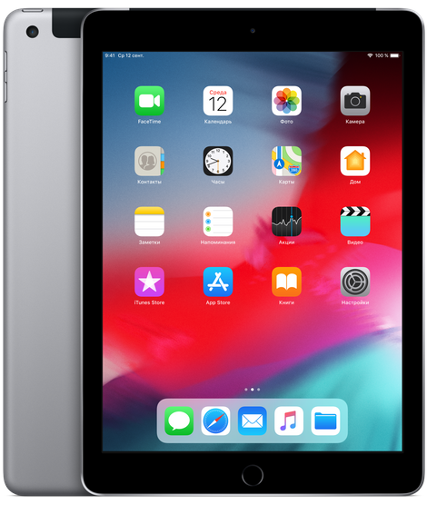 Планшет Apple iPad 9.7'' (2018) 32 Gb Wi-Fi+Cellular [MR6N2] space gray (серый космос) актив