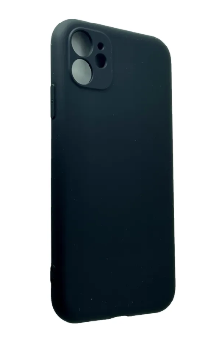 Чехол клип-кейс силиконовый CTI для Apple iPhone 11 с защитой объектива камеры (черный)