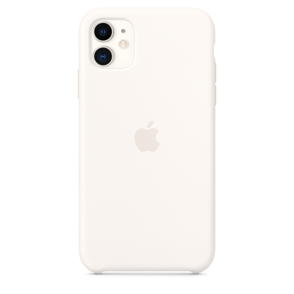 Чехол клип-кейс силиконовый Apple Silicone Case для iPhone 11, белый цвет (MWVX2ZM/A)