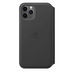 Чехол-книжка кожаный Apple Leather Folio для iPhone 11 Pro, чёрный цвет (MX062ZM/A)