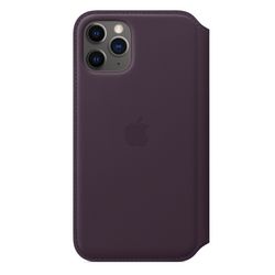 Чехол клип-кейс кожаный Apple Leather Case для iPhone 11 Pro, цвет «спелый баклажан» (MX072ZM/A)