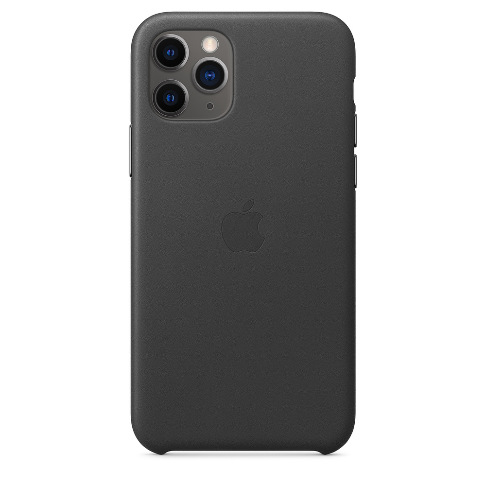 Чехол клип-кейс кожаный Apple Leather Case для iPhone 11 Pro, чёрный цвет (MWYE2ZM/A)