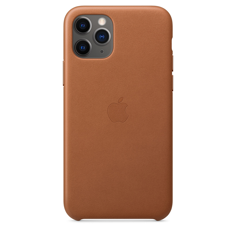 Чехол клип-кейс кожаный Apple Leather Case для iPhone 11 Pro, золотисто-коричневый цвет (MWYD2ZM/A)