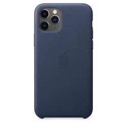 Чехол клип-кейс кожаный Apple Leather Case для iPhone 11 Pro, тёмно-синий цвет (MWYG2ZM/A)